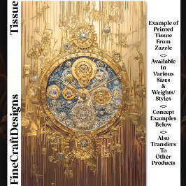 金ゴールドブルークロック、ギアねじCogs DG8デコページ 薄葉紙