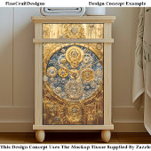 金ゴールドブルークロック、ギアねじCogs DG8デコページ 薄葉紙