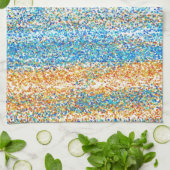 金ゴールドブルーグリッター抽象芸術 キッチンタオル (折り畳み)