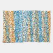 金ゴールドブルーグリッター抽象芸術 キッチンタオル (横)