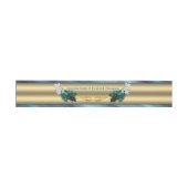 金ゴールドブルーグリーンピーコックオンエメラルドグリーンシルク 招待状ベリーバンド (フラット)