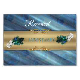 金ゴールドブルーグリーンピーコックオンエメラルドグリーン テーブルナンバー