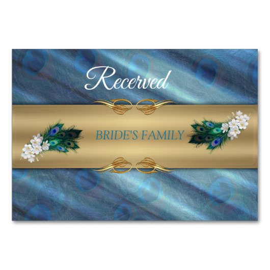 金ゴールドブルーグリーンピーコックオンエメラルドグリーン テーブルナンバー (正面)