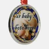 金ゴールドブルーシルバーフォトフレームクリスマスオーナメント メタルオーナメント (右)