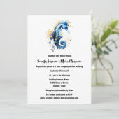 金ゴールドブルーシーホースファンタジービーチ沿岸シック 招待状 (スタンド正面)