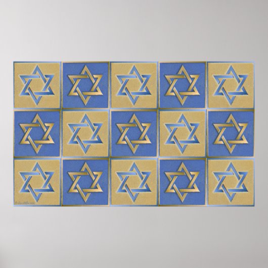 金ゴールドブルースターオブデイヴィッドアートパネル ポスター (正面)