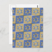 金ゴールドブルースターオブデイヴィッドアートパネル ポストカード (正面/裏面)