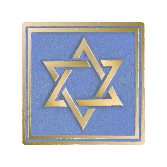 金ゴールドブルースターオブデイヴィッドアートパネル メタルプリント (正面)