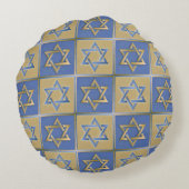 金ゴールドブルースターオブデイヴィッドアートパネル ラウンドクッション (裏面)