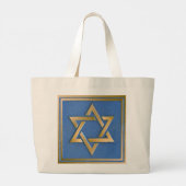 金ゴールドブルースターオブデイヴィッドアートパネル ラージトートバッグ (裏面)