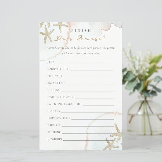 金ゴールドブルースターフィッシュフィニッシュパパのフレーズ赤ちゃんシャワー (スタンド正面)