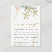 金ゴールドブルースターフィッシュレシピ要求ブライダルシャワー エンクロージャーカード (正面)