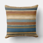 金ゴールドブルースベージュとブロンズストライプズ クッション (裏面)