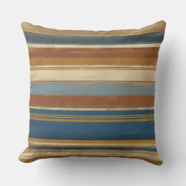 金ゴールドブルースベージュとブロンズストライプズ クッション