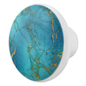 金ゴールドブルーターコイズメタリックマーブルトレンディー セラミックノブ (右)