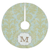 金ゴールドブルーダマスクレースモノグラムイニシャルツリースカート ブラッシュドポリエステルツリースカート (正面)