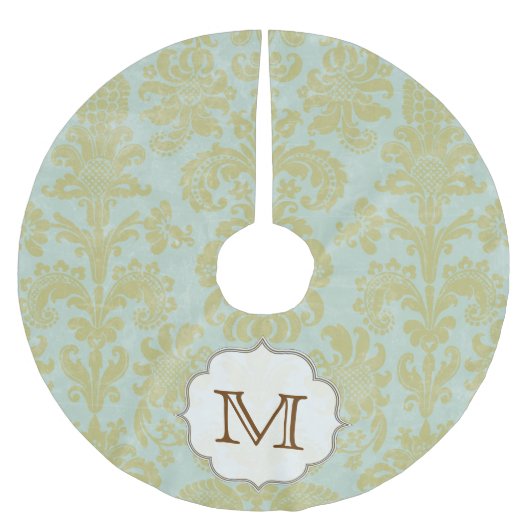 金ゴールドブルーダマスクレースモノグラムイニシャルツリースカート ブラッシュドポリエステルツリースカート (正面)