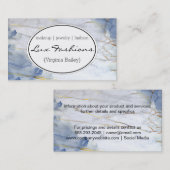 金ゴールドブルーテクスチャ大理石 名刺 (正面/裏面)