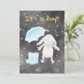 *~*金ゴールドブルーバニー傘シャワー招待状 招待状 (スタンド正面)