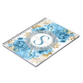 金ゴールドブルーバラズモノグラムダイアモンズラグジュアリーグラマラス ノートブック (左側)