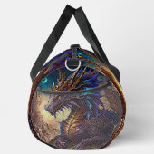 金ゴールドブルーパープルドラゴンとタワー ダッフルバッグ (右)