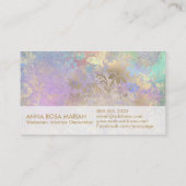 *～*金ゴールドブルーピンクヴィンテージアンティーク古ダマスク 名刺 (裏面)