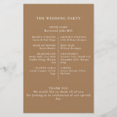 金ゴールドブルーピンク花結婚式 プログラム (裏面)