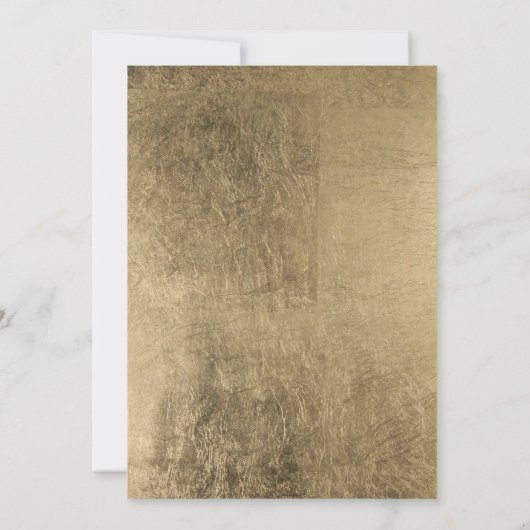 金ゴールドブルーフェイクエレガントなウェディングカラーブロック 招待状 (裏面)