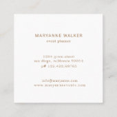 金ゴールドブルーフローラエレガント名刺 スクエア名刺 (裏面)