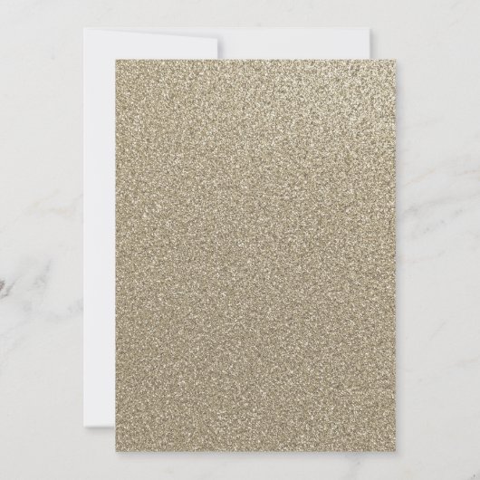 金ゴールドブルーフローラスパークル40歳の誕生日招待状 招待状 (裏面)