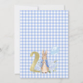 金ゴールドブルーフローラピーターラビット2nd誕生日 招待状 (裏面)