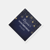 金ゴールドブループロムアンダースターズスターリーナイト誕生日 スタンダードカクテルナプキン (角)
