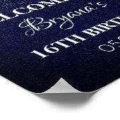 金ゴールドブループロムアンダースターズスターリーナイト誕生日 ポスター (角)