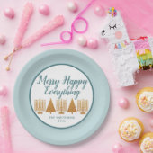 金ゴールドブルーホリメリーデー異教徒間パーティー ペーパープレート (パーティー)