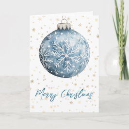 金ゴールドブルーホワイトクリスマススノーフレークオーナメント カード
