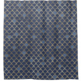 金ゴールドブルーマーメイド シャワーカーテン (正面)