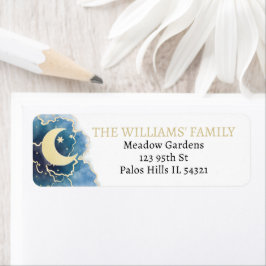 金ゴールドブルームーンベビーシャワー差出人住所ラベル ラベル