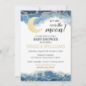 金ゴールドブルームーン男の子の赤ちゃんシャワーの招待状 招待状 (正面)