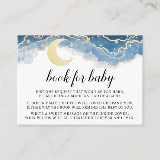 金ゴールドブルームーン男の赤ちゃんシャワーエンクロージャカード エンクロージャーカード (正面)