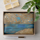 金ゴールドブルーモザイクアフリカ系アメリカ人女性デコパージュ 薄葉紙 (ギフト)