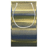 金ゴールドブルーラインカスタム抱き枕 – 小、光沢 スモールペーパーバッグ (裏面)