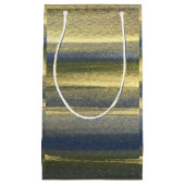 金ゴールドブルーラインカスタム抱き枕 – 小、光沢 スモールペーパーバッグ (正面)