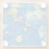 金ゴールドブルーラグジュアリーモダン ガラスコースター (裏面)