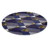 金ゴールドブルーラグジュアリー：幾何学的シームレスパターン カッティングボード (角)