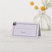 金ゴールドブルーラベンダーパープルアジサイ結婚ズテーブル プレイスカード (正面)