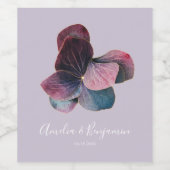 金ゴールドブルーラベンダーパープルアジサイ結婚ズ ワインラベル (シングルラベル)