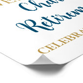 金ゴールドブルーリタイアカスタムメントパーティー12x18写真 ポスター (角)