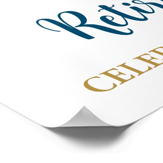 金ゴールドブルーリタイアカスタムメントパーティー18x24写真 ポスター (角)