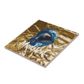 金ゴールドブルーリップメイクアップ美しいカスタムパーソナライズされたC タイル (側面)