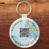 金ゴールドブルーレイクロゴ&QRコード会社キーチェーン キーホルダー (裏面)